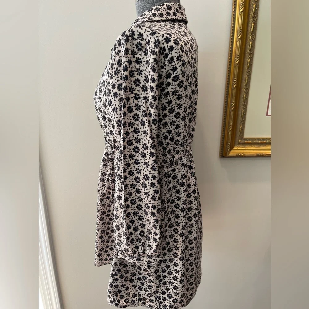 🆕Zara NWT girls size 10 boho style floral beige and‎ black pullover dress short